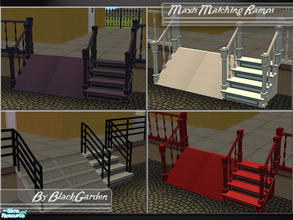 Sims 2 — Maxis Matching Ramps - Set 3 by BlackGarden — Matching modular ramps for the concrete stairs from University,