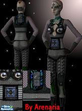 Sims 2 — Borg Outfit by arenaria — The first Borg outfit, in a series. The skin tone, headpiece, and face