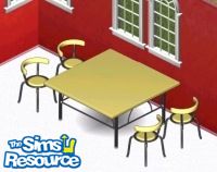 Sims 1 — Yellow Dining Room by Secret Sims — Includes: Chair, Table
