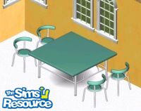 Sims 1 — Green Dining Room by Secret Sims — Includes: Chair, Table