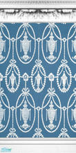 Sims 2 — Victorian Vases in blue by katalina — A beautiful Victorian print with 3 dimensional plaster molding.