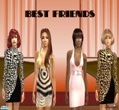 Sims 2 — Best Friends by skystars5 — Have your female adult best friends enjoy a day of fun in these stylish dresses. BFF