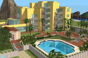 Sims 2 — JPislandhotel2 by juttaponath — Modern Island hotel with swimmingpool and a range of different appartments. Only