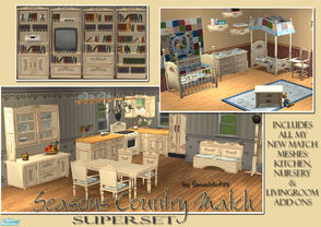 Sims 2 — Country Match Super Set by Simaddict99 — Includes all my Seasons Country Match Meshes as well as my livingroom