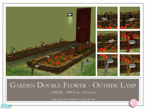 Sims 2 — Garden Double Flower Lamp by DOT — Garden Double Flower Lamp. 1 Mesh Plus Recolors. Sims 2 by DOT of The Sim