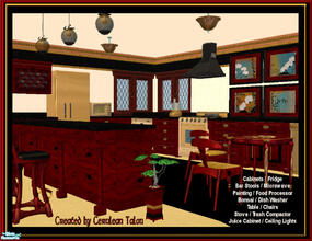 Sims 2 — Asian Kitchen by Cerulean Talon — Want the deep rich colors that you get from Asian furnishings and accessories?