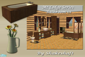 Sims 2 — Mt Lodge Series - Bathroom Set 01 by Shakeshaft — The first recolour of the Bathroom Set, the set consists of