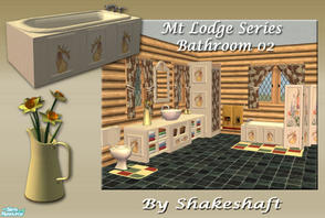 Sims 2 — Mt Lodge Series - Bathroom Set 02 by Shakeshaft — The second recolour of the Bathroom Set, the set consists of