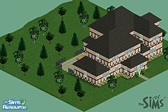 Sims 1 — The House in a Hole by queenmab75 — Spacious 2 bedroom, 3 bath house for all your Sims needs! Includes an eat-in
