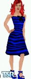 Sims 1 — Blue Striped Dress by Lola — Blue Striped dress. Head Not Included. All Tones