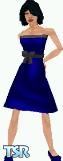 Sims 1 — Blue Bows by Lola — Blue Dress with Bows. Head Not Included. All Tones 