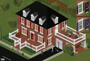 Sims 1 — Small Town America by phoenix_phaerie — Includes: Doors(3), Windows (7), Column, Dormer Window, Garage Door,