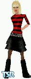Sims 1 — Red Striped Sleeves by Lola — I love this mesh, i made this cool top and skirt for it I hope you like it,