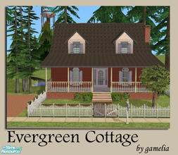 Sims 2 — Evergreen Cottage by gamelia — Rustic 3 bedroom, 2 bath two-story home on 2x3 flat lot. Older home perfect for