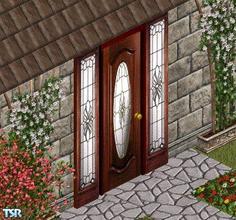 Sims 1 — Portobello Mahogany Door and Window Set by victoriamayorofthetown — Includes: Door and Window 