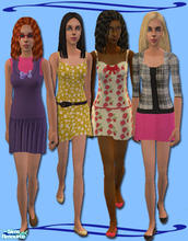 Sims 2 — SM Springtime Girls Set by sandrinha — Four outfits for teen girls. Needs mesh by Lianaa. Enjoy!:)