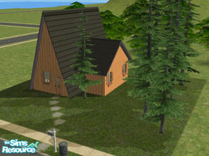 Sims 2 — A-Frame Country Cabin by juliemhanson — In Texas, where I\'m from, there\'s alot of these cabins tucked away in