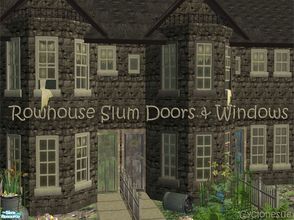 Sims 2 — Rowhouse Slums Windows and Doors by Cyclonesue — A small collection of shabby windows and doors in light and