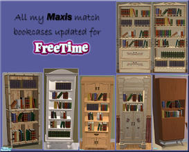 Sims 2 — Maxis Match Bookcases for Free Time by Simaddict99 — get them all in one easy download. Please remove the