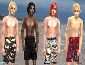 Sims 2 — Surfer Boys  by skystars5 — Hero swimming trunks for your male teens.