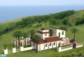 Sims 2 — JPislandhouse1 by juttaponath — Mediterranean house. Only maxis objects.