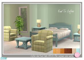 Sims 2 — End To Coffee by DOT — End To Coffee. 2 MESHES Maxis Match End And Square Coffee Table, Plus In-Game Color
