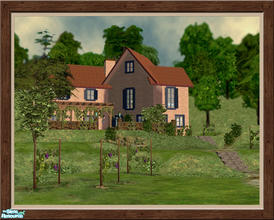Sims 2 — The Mendocino - Unfurnished by Pinecat — <B>This beautiful Tuscan style farmhouse sits on a hill