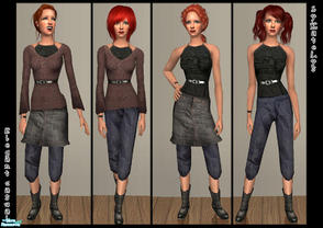 Sims 2 — Elegant casual by katelys — One new mesh + 4 recolors in elegant everyday style