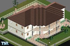 Sims 1 — Carolina by JMG — A gorgeous white house with double walkway and a porch over the front door. The first floor