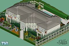 Sims 1 — The New Newbie House by violetvixon — House has a formal dining room, A family room, Six fireplaces, Swimming