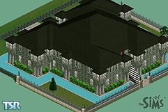 Sims 1 — Malone Castle by Aaron_of_Minneapolis — Large, two-story castle. Unfurnished, except for kitchen and bathrooms.