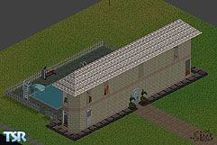 Sims 1 — Long House by Firemouse — This house may seem small and cramped at first, but its design allows many sims to