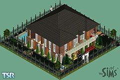 Sims 1 — Gothic Mini-Mansion by gapgirl39 — The dark colors of this quaint home really bring out the esoteric appeal.This