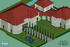 Sims 1 — Hollywood Hills Mansion by chickadee — This beautiful mansion has 4 bedrooms, 3 bathrooms, a lap pool, and great
