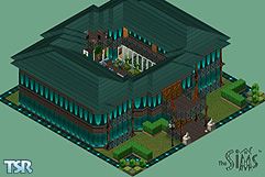 Sims 1 — Cook Hotel by qtzlady — Picture shows the house darker than it looks in the game. Picture really does this no