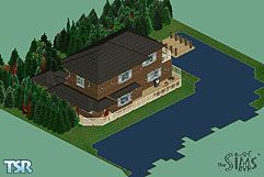 Sims 1 — Cabin by the Lake by Tasha — This is a two story, two bedroom house. It include Electricity, AC, and garbage