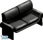Sims 1 — Black Leather Loveseat by Natalia — Part of the Halloween Set.