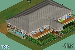 Sims 1 — Ma-ann's Mansion by Jons — It is a floating mansion with four rooms connected to an atrium of two stairs. One is