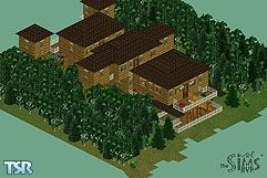 Sims 1 — Log Cabin by Miss Angela — Tired of modern living? Want to live like a hermit in the woods? Then this is the