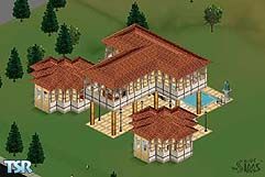 Sims 1 — Asian Retreat by Miss Angela — This luxurious house is perfect for a single sim. 1 bedroom, 1 bath,