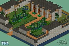 Sims 1 — Elven Fortress by Miss Angela — Any number of sims will enjoy this spacious nature-inspired fortress. It's huge