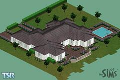 Sims 1 — Callie House by Diana — A lovely river front home with small pool in side yard.