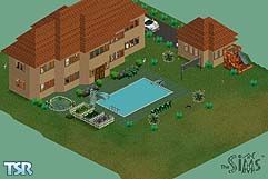 Sims 1 — Modern Adobe by Fox — This is a modern looking adobe fit for a family of 2-3, with plenty of extra space! There