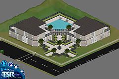 Sims 1 — Z.A.V's Mansion by Sheera — This mansion looks like 2 separate houses . The 1st floor contains 2 big halls with