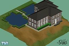 Sims 1 — Small Castle by KevinAHenson — Here is a house built with some water ponds in the front, kinda looks like a