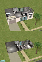 Sims 2 — Classic Black and White Modern Home by Simyoolayter — A classic black and black decor link all rooms in this