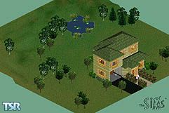 Sims 1 — Garage Style Home by Senshocat	 — This is a starter home. Includes One BR, Study, full Bath, newly renovated