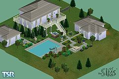Sims 1 — Calypso Ave 26 by Imoen89 — This two-bedroomed house is suitable for partying and skill-building. It has a