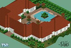 Sims 1 — Infinity by stephanie_b. — House Stats - 13 rooms await your decorating taste! Includes outdoor swimming pool.