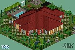 Sims 1 — Yasuo Gardens by stephanie_b. — House/Restaurant Stats - 1 bedroom, 3 bath, kitchen/dining room, living room,